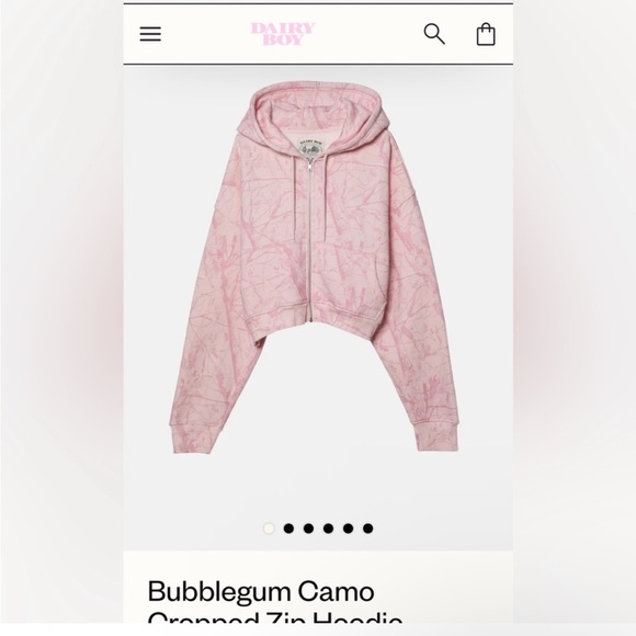 Dairy Boy bubblegum Pink crop Hoodie and Sweatpants Set small - Picture 2 of 4